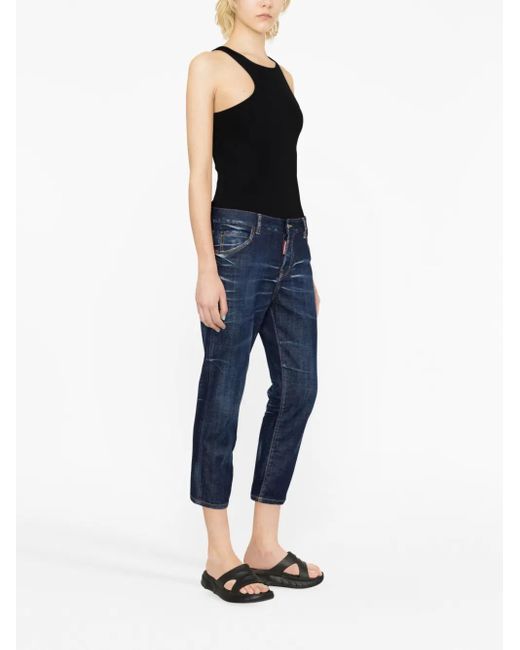 DSquared² Cropped Jeans in het Blue