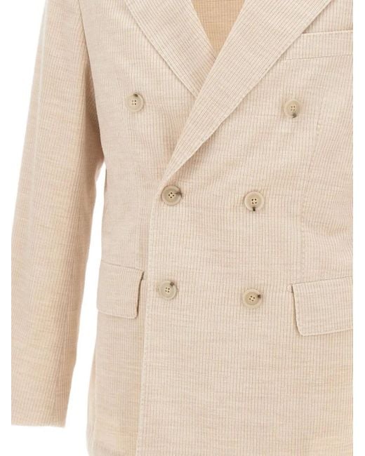 Boss Natural Double-Breasted Corduroy Blazer for men