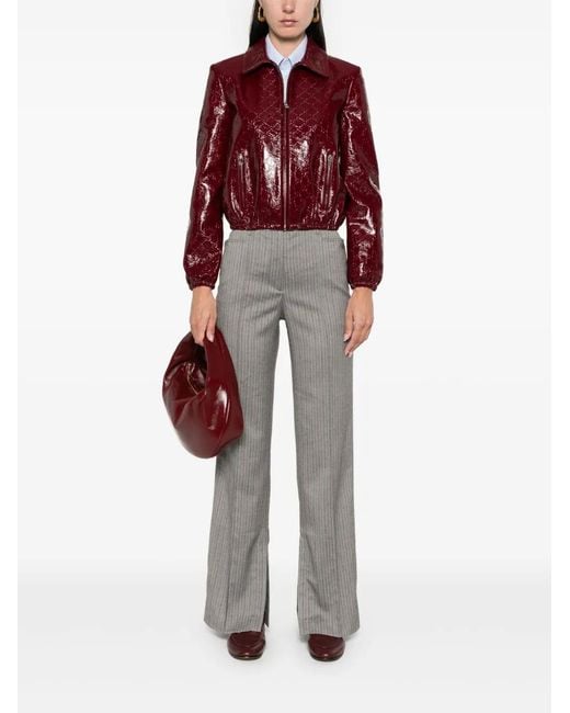 Remain Gray Herringbone-Pattern Striped Trousers