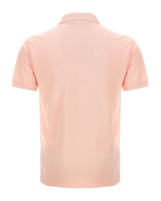 Lacoste Pink Logo-Detail Polo Shirt for men