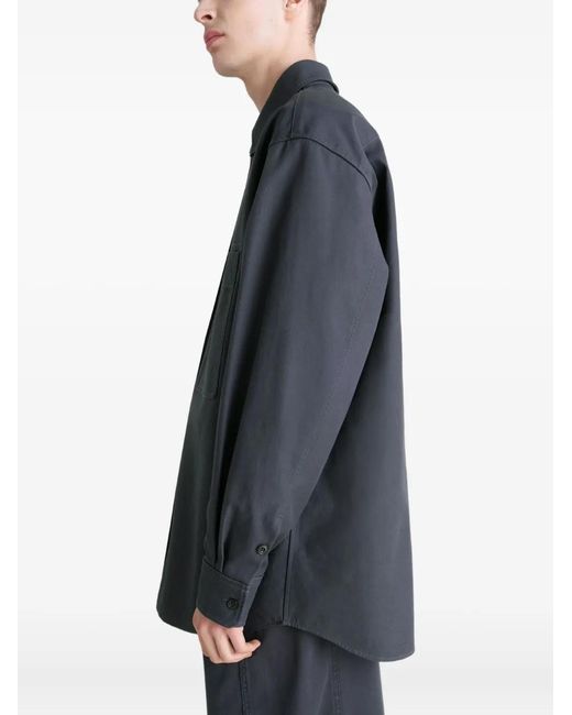 Lemaire Blue Patch-Pocket Twill Overshirt for men
