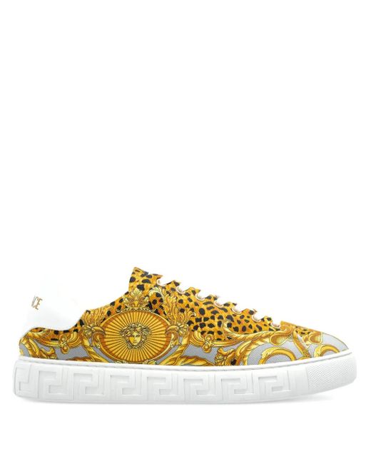 Sneakers Con Stampa di Versace in Yellow