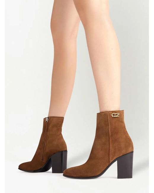 Giuseppe Zanotti Brown 80Mm Enriette Ankle Boots