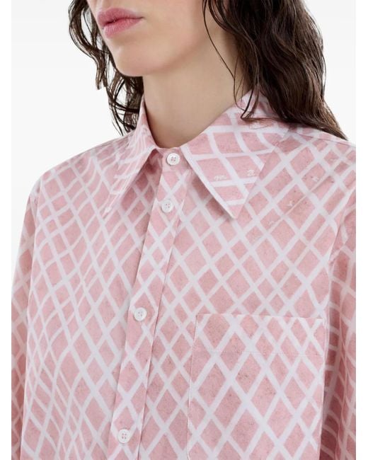 Marni Pink Patterned Long-Sleeve Shirt