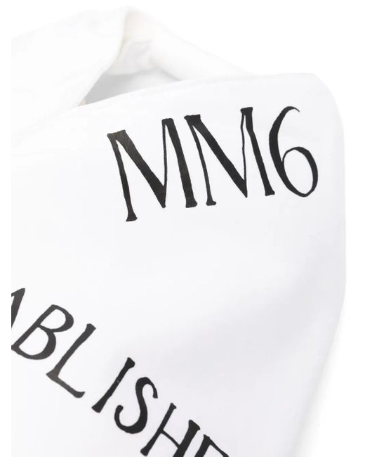 Borsa Tote Con Motivo Numeri di MM6 by Maison Martin Margiela in White