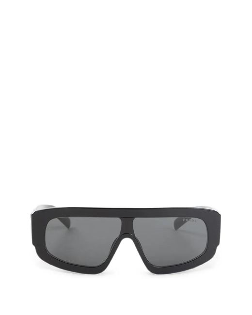 Prada Gray Mask-Frame Sunglasses for men