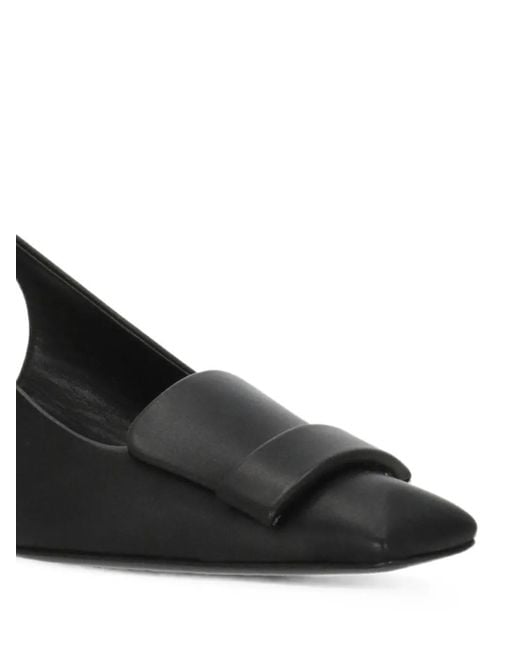 Sergio Rossi Black Leather Slingback Pumps