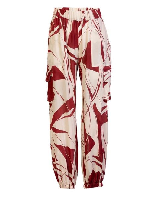 Silvia Tcherassi Red Abstract Jess Trousers