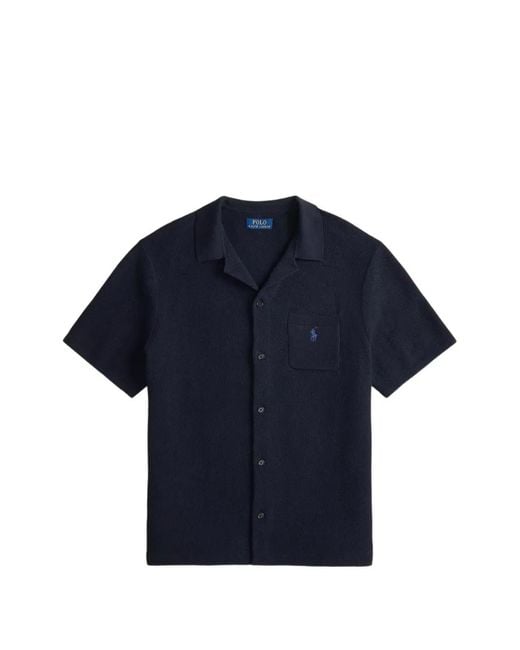 Polo Ralph Lauren Blue Logo-Embroidered Button-Up Shirt for men