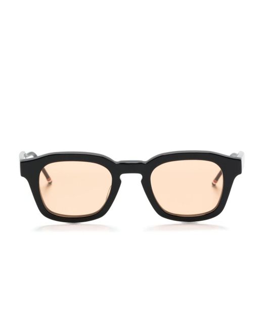 Thom Browne Natural Rwb-stripe Square-frame Sunglasses