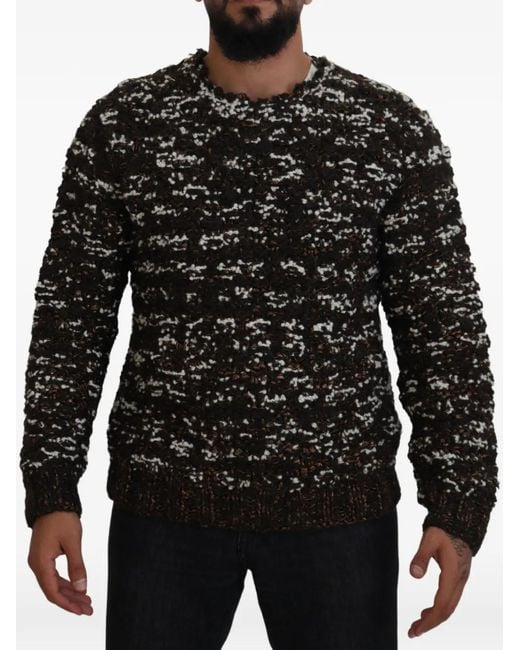 Dolce & Gabbana Black Fatto A Mano Speckled Sweater for men