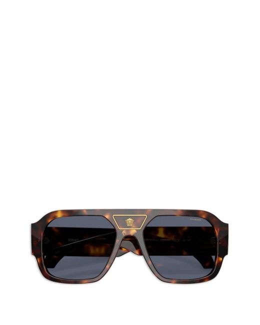 Versace Blue Logo-Detail Sunglasses for men