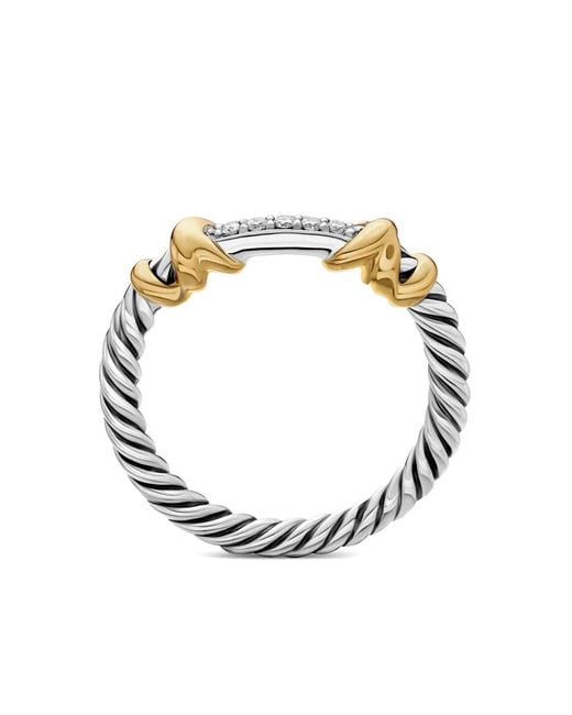 David Yurman White 18Kt And Sterling Petite Helena Wrap Diamond Ring (4Mm)