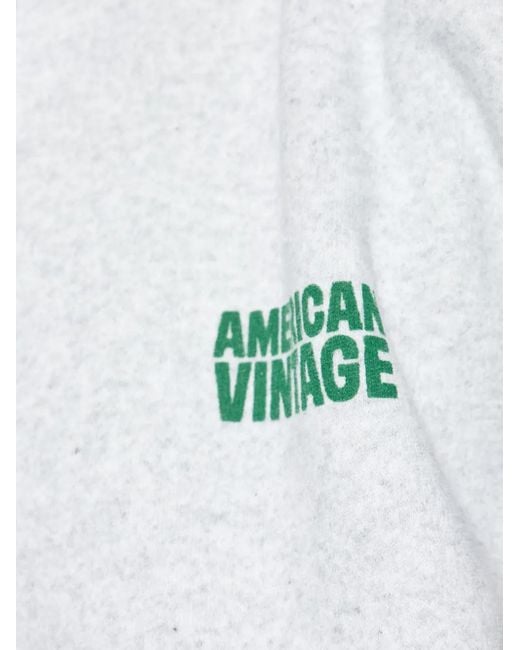 Sudadera con capucha y logo bordado American Vintage de hombre de color White