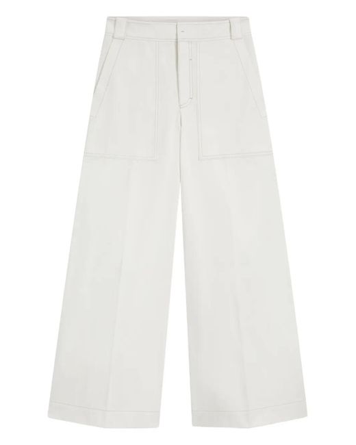 Boss White Pocket-Detailed Trousers