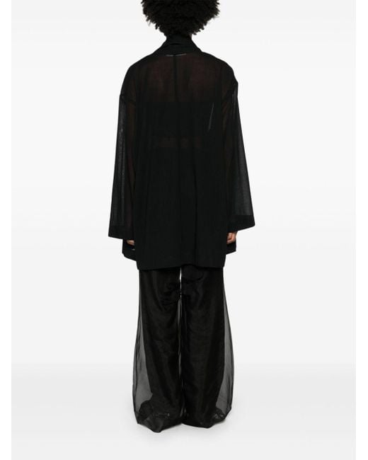 Philosophy Di Lorenzo Serafini Black Semi-sheer Open-front Kimono