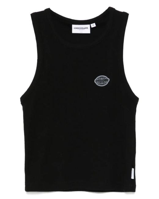 Chocoolate Black Ribbed Tank Top
