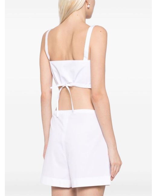 Fabiana Filippi White Sleeveless Top