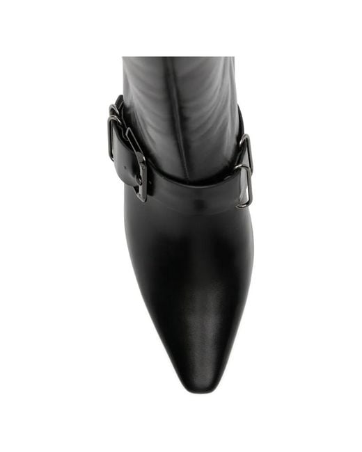 SERGIO MORETTI FIRENZE Black Buckle-Strap Ankle Boots