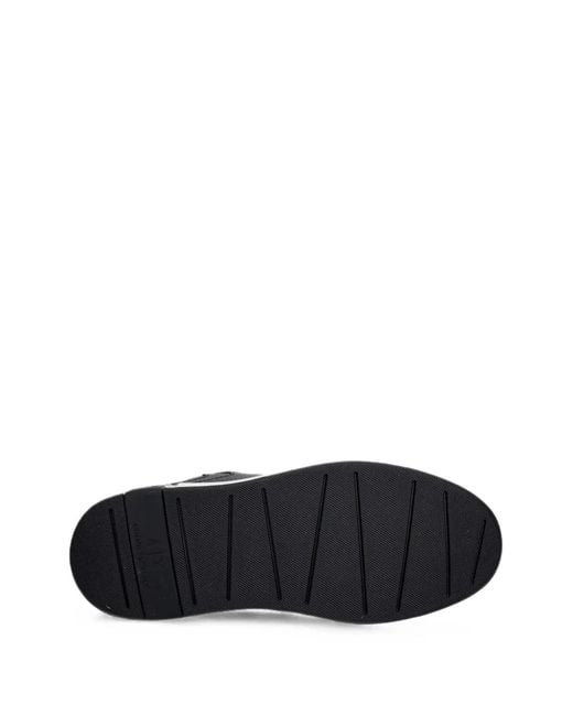 ARMANI EXCHANGE Black Pebbled Sneakers for men
