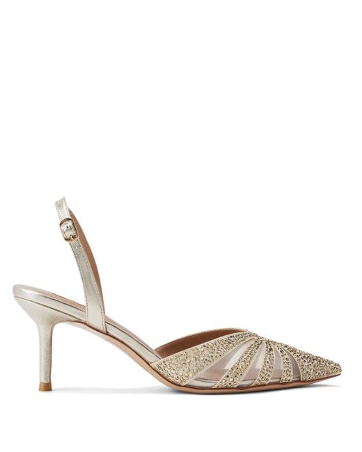Nicoli White Melissa Crystal-embellished Sandals