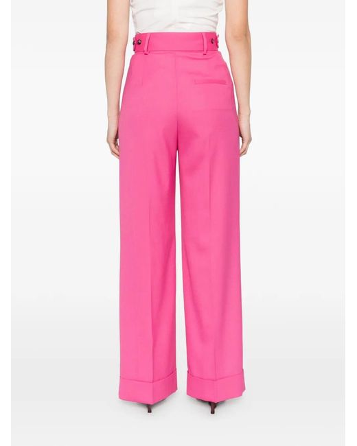 Alberta Ferretti Pink Cuffed Trousers