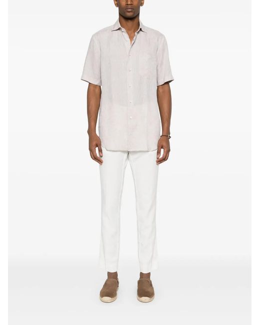 Hackett White Logo-Patch Trousers for men