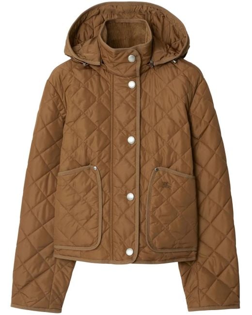 Burberry フーデッド キルティングジャケット Brown