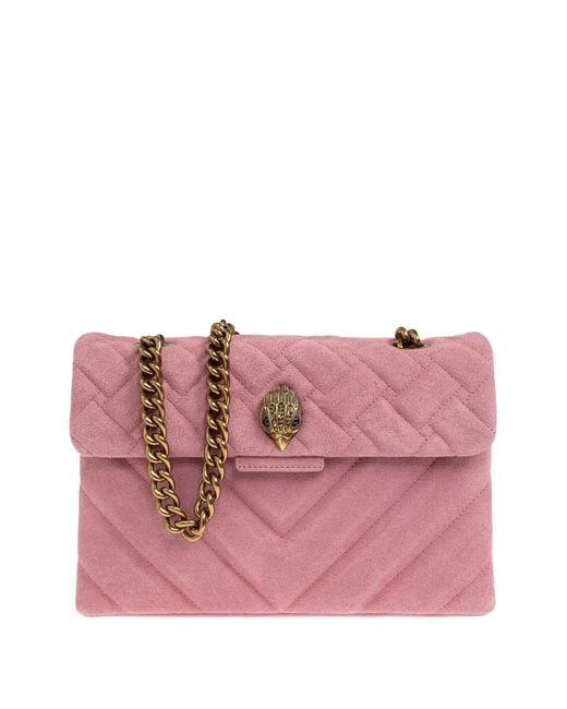 Kurt Geiger Pink Kensington Quilted-Design Shoulder Bag