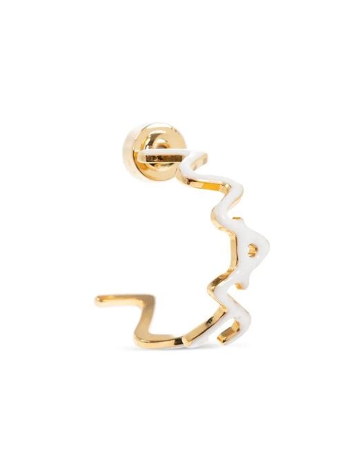 Marni Metallic Zigzag-Hoop Earrings