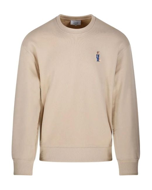 Maison Kitsuné Natural Fox-Embroidered Sweatshirt for men