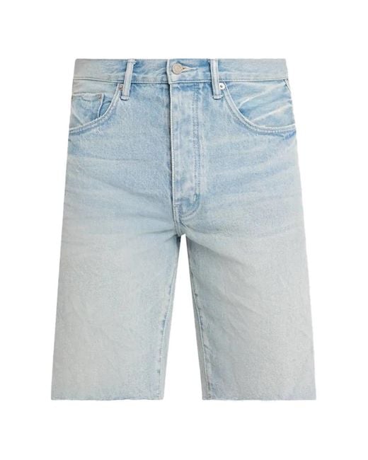 Purple Brand Blue Short À Bords Francs for men