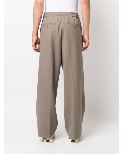 Pantalones rectos con cinturilla elástica AMI de hombre de color Gray