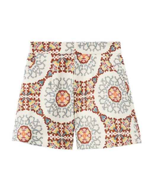LaDoubleJ White Ballata Medallion Print Shorts