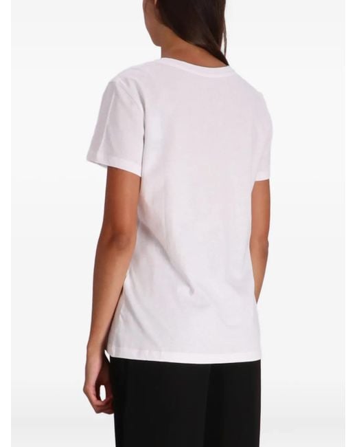 ARMANI EXCHANGE White Logo-Embroidered Cotton T-Shirt