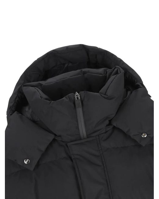 Herno Black Hooded Padded Coat for men