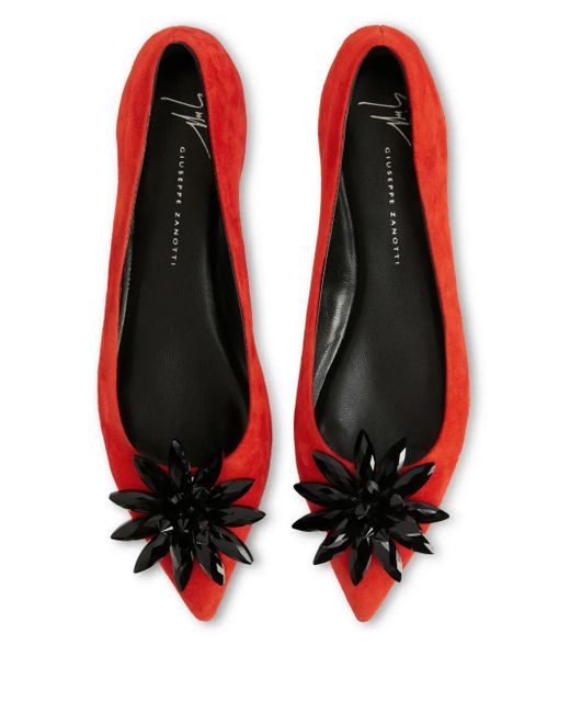 Giuseppe Zanotti Red Valliee Ballet Flats