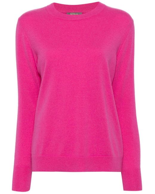 Crew-neck cashmere jumper di N.Peal Cashmere in Pink