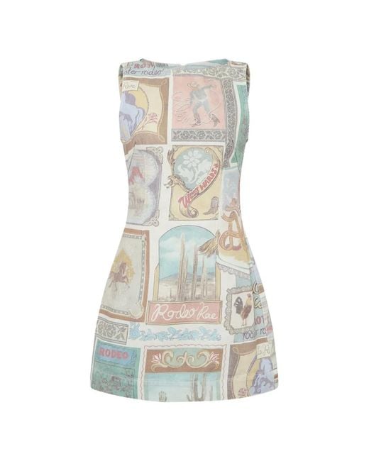 ALÉMAIS White Mini Andie Graphic-Print Dress