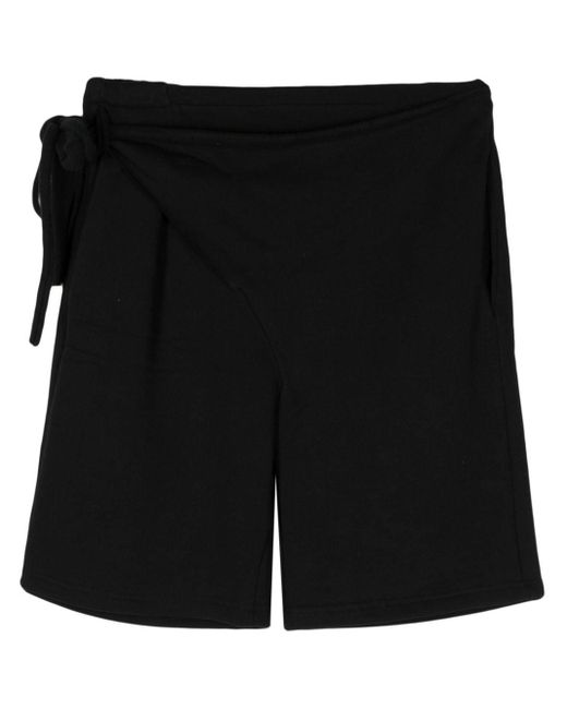 OTTOLINGER Black Asymmetric Cotton Shorts