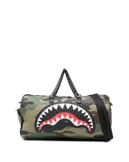 Sprayground Black Camouflage-Pattern Duffle Bag