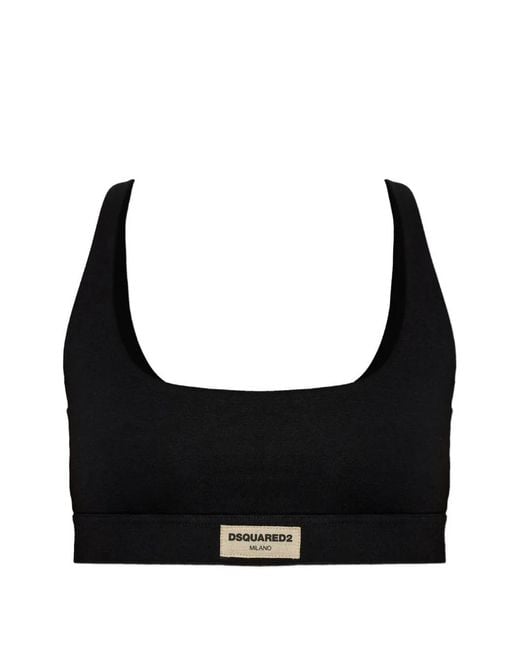 DSquared² Black Logo Bralette