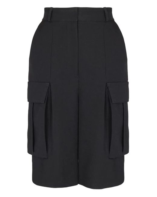 Balmain Black Cargo-Shorts Mit Falten