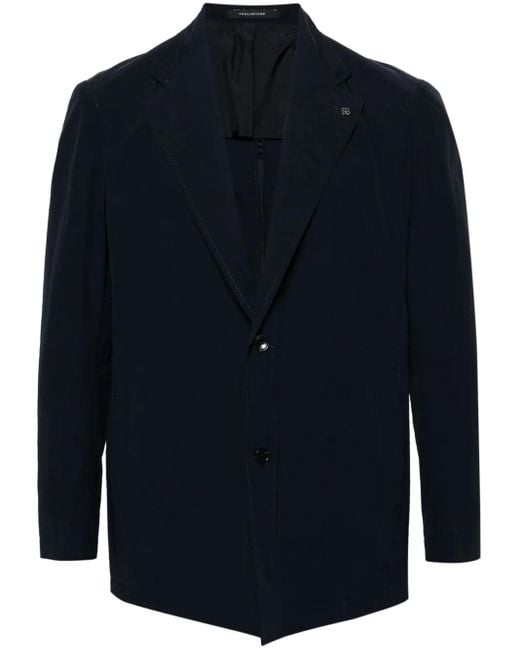 Tagliatore Blue Notched-Lapels Single-Breasted Blazer for men