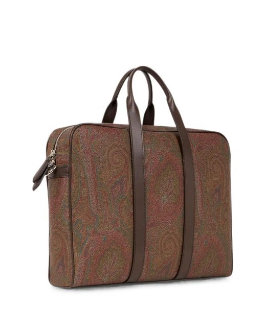 Etro Brown Arnica Document Bag for men