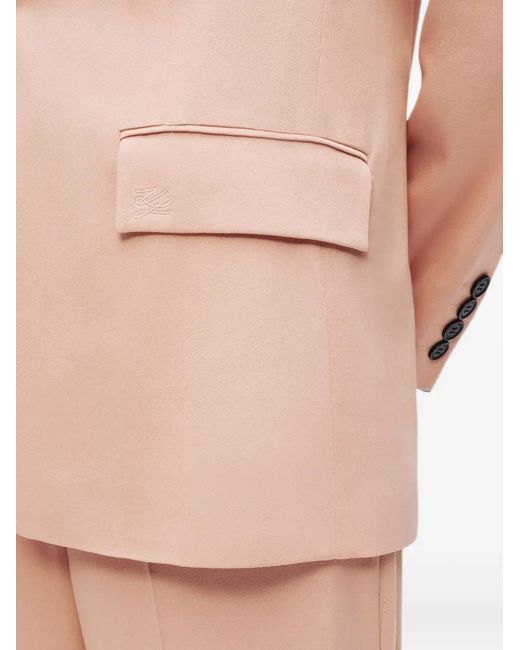 Karl Lagerfeld Pink Satin-Blend Blazer