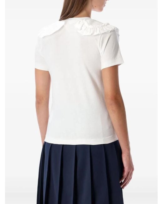Comme des Garçons White Ruffled Collar Top