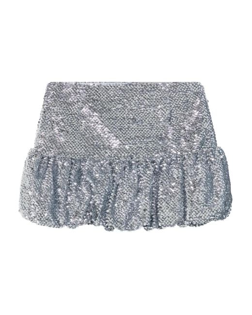 16Arlington Mini-Rok Met Pailletten En Afwerking in het Gray