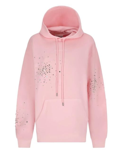 Des Phemmes Pink Crystal-Embellished Hoodie