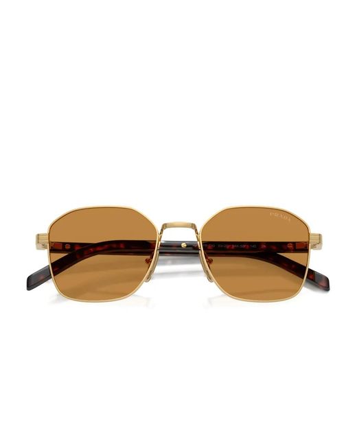 Prada Metallic Geometric-Frame Sunglasses for men